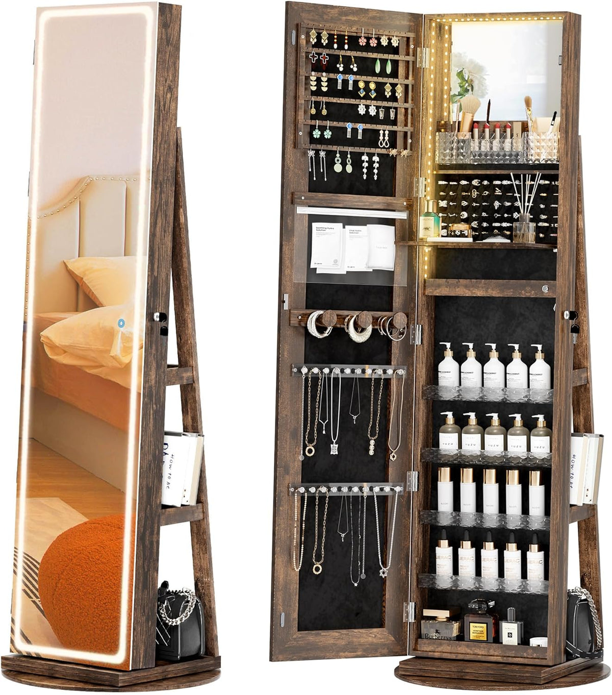 Mobile Portagioie con Specchio LED 360°